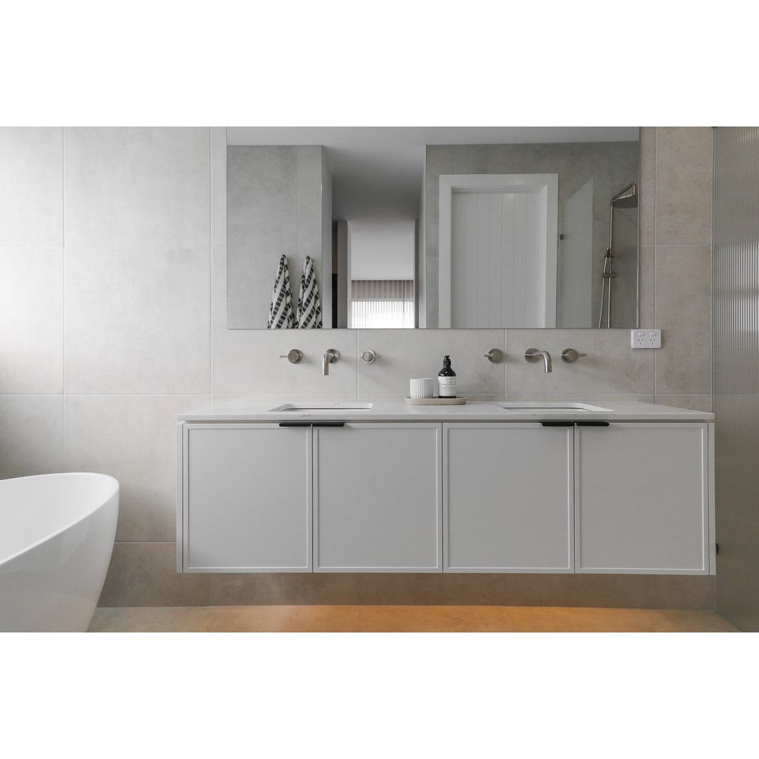Meir Round Quarter Turn Wall Top Assemblies - Brushed Nickel