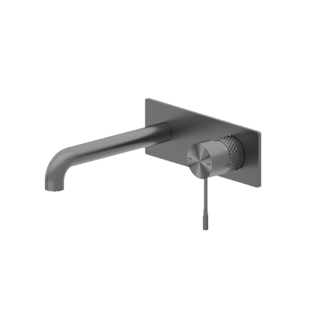 Opal Wall Basin/Bath Mixer - Gunmetal