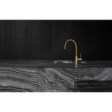 Vivid Slimline Side Lever Sink Phoenix Mixer 220mm Gooseneck - Brushed Gold