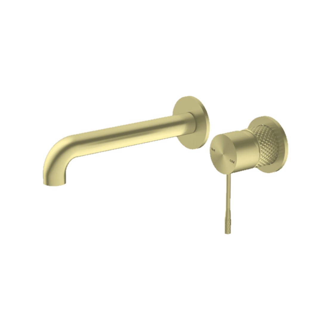 Nero Opal Wall Basin/Bath Mixer - Brushed Gold