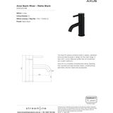 Axus Pin Lever Basin Arcisan Streamline Mixer - Matt Black