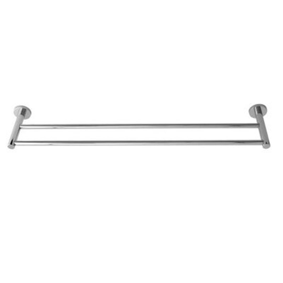 Double Virtu Circit Towel Rail 800mm Chrome