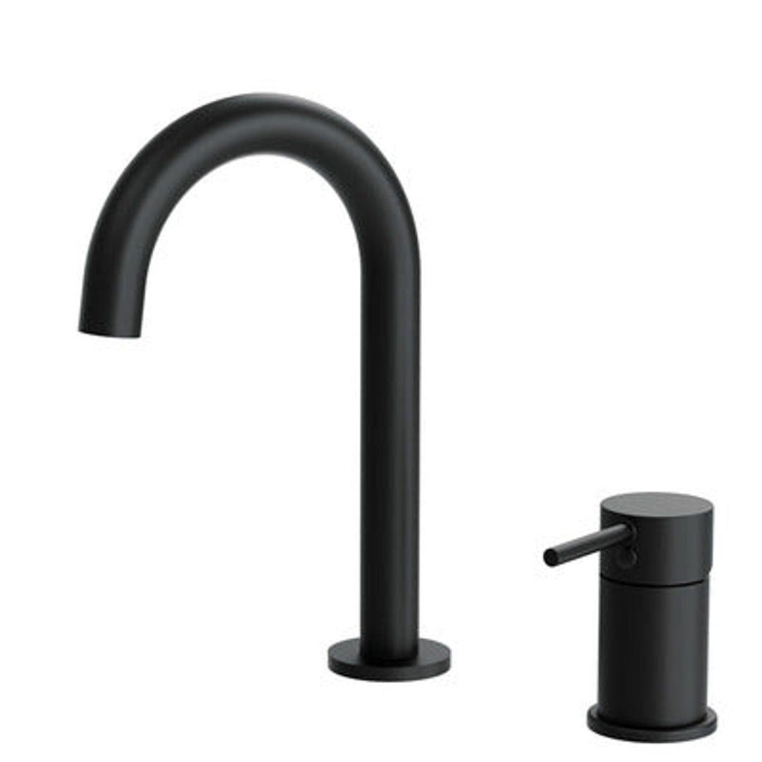 Fienza Kaya Hob Mixer And Bath/Basin Spout Set - Matte Black