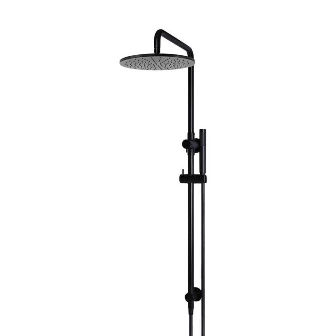 Meir Round Combination Shower Rail 300Mm Rose Single Function Hand Shower - Matte Black