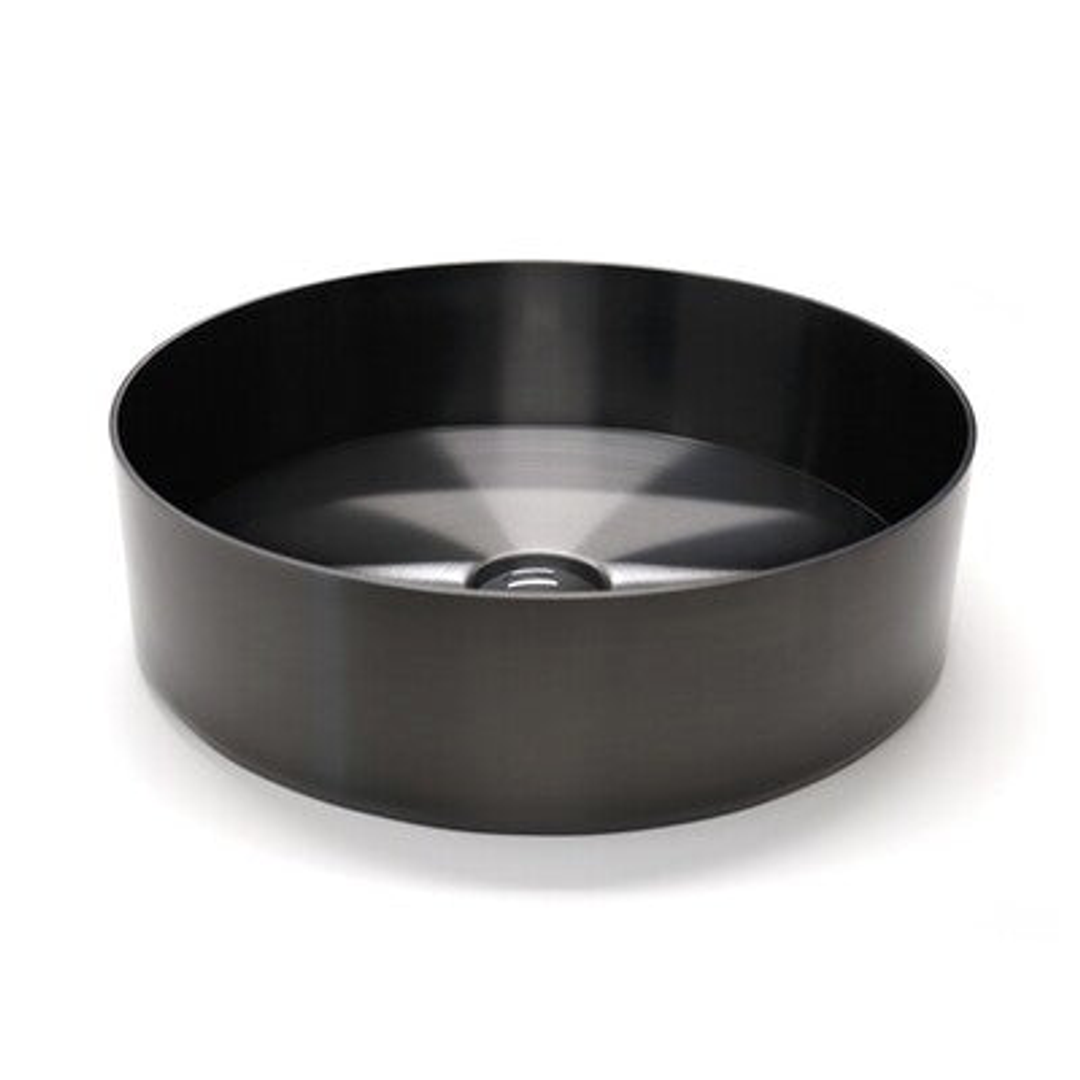 Streamline Venn 400mm Steel Above Counter  Basin - Brushed Iron