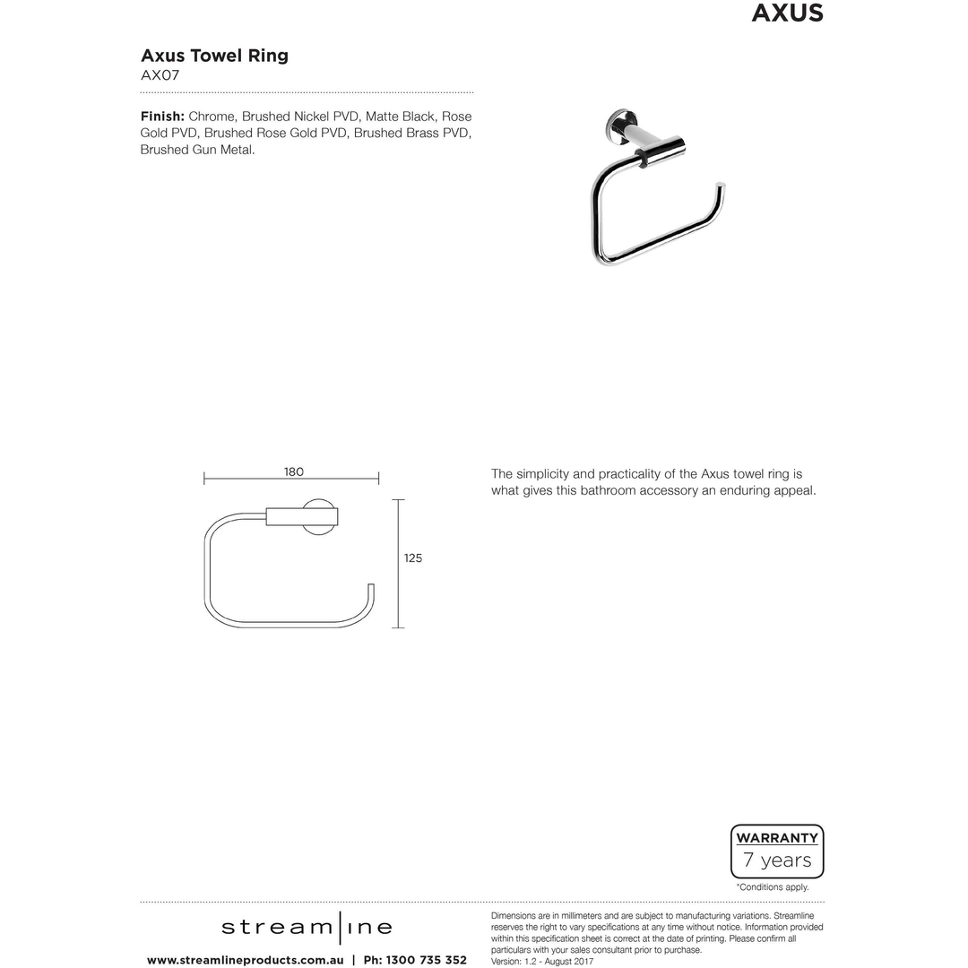 Arcisan Axus Streamline Towel Ring - Chrome