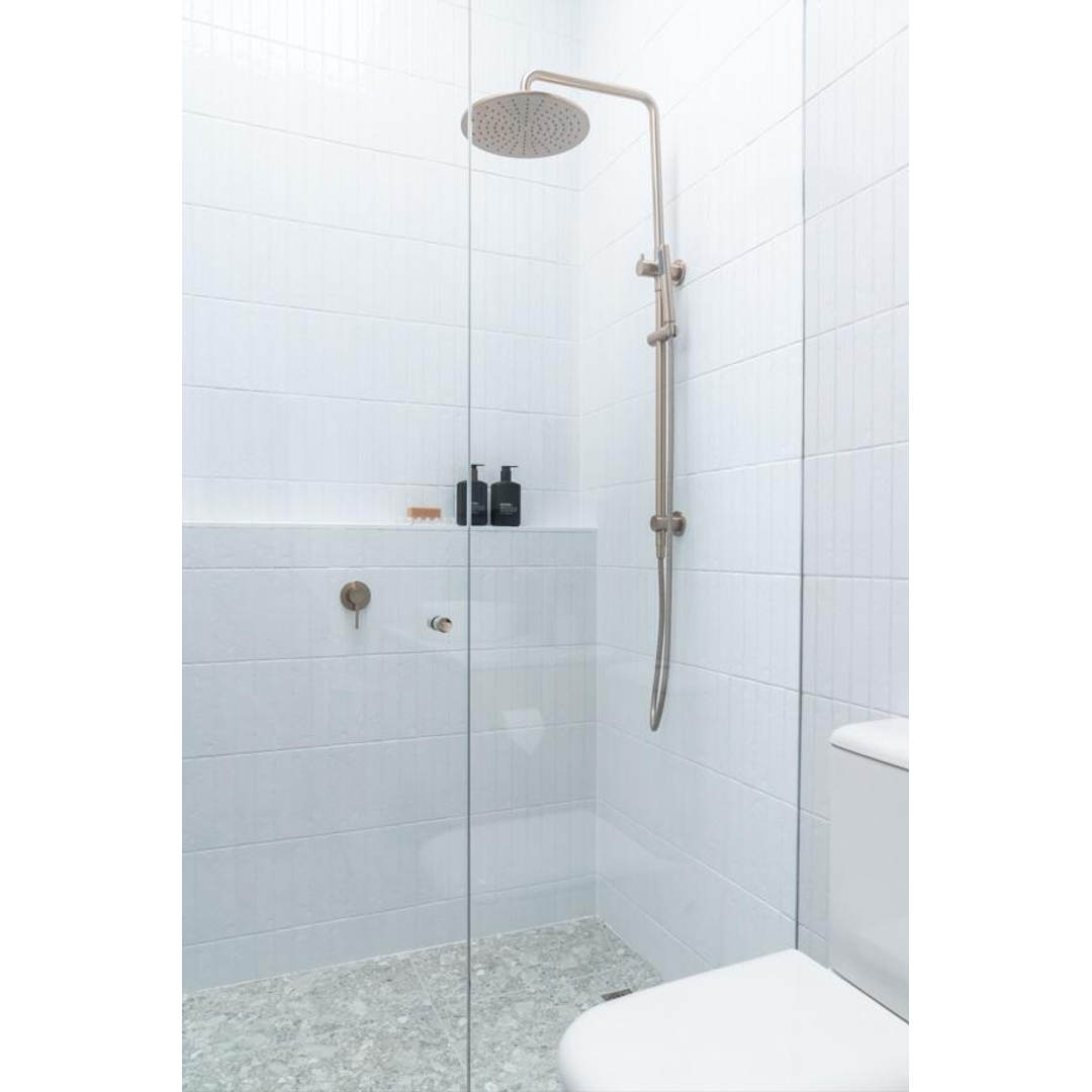 Meir Round Combination Shower Rail 300Mm Rose Single Function Hand Shower - Champagne