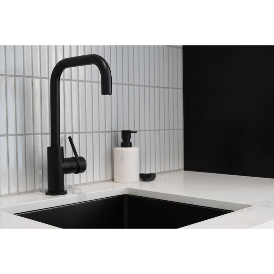 Meir Round Kitchen Mixer Tap - Matte Black