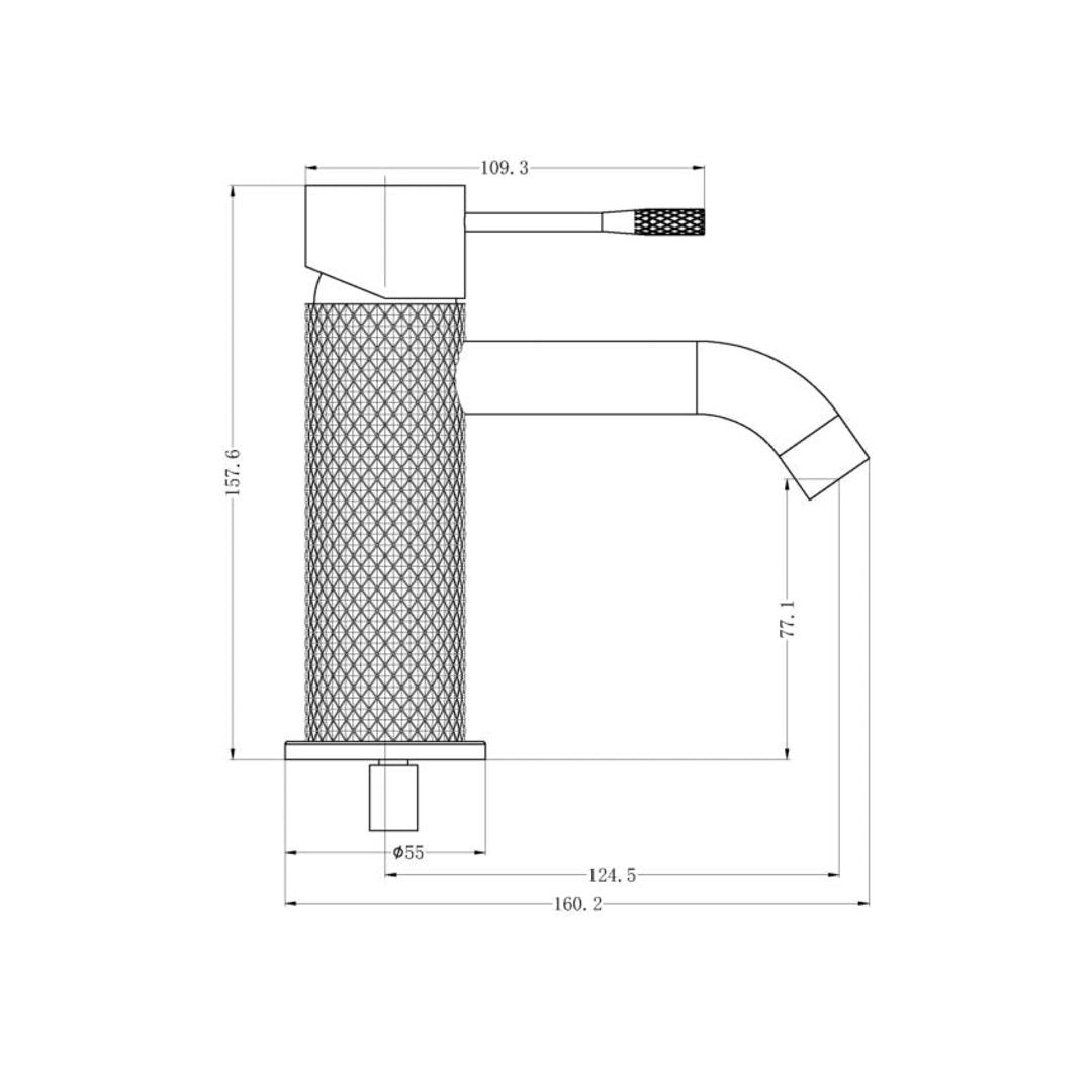 Nero Opal Basin Mixer - Brushed Nickel