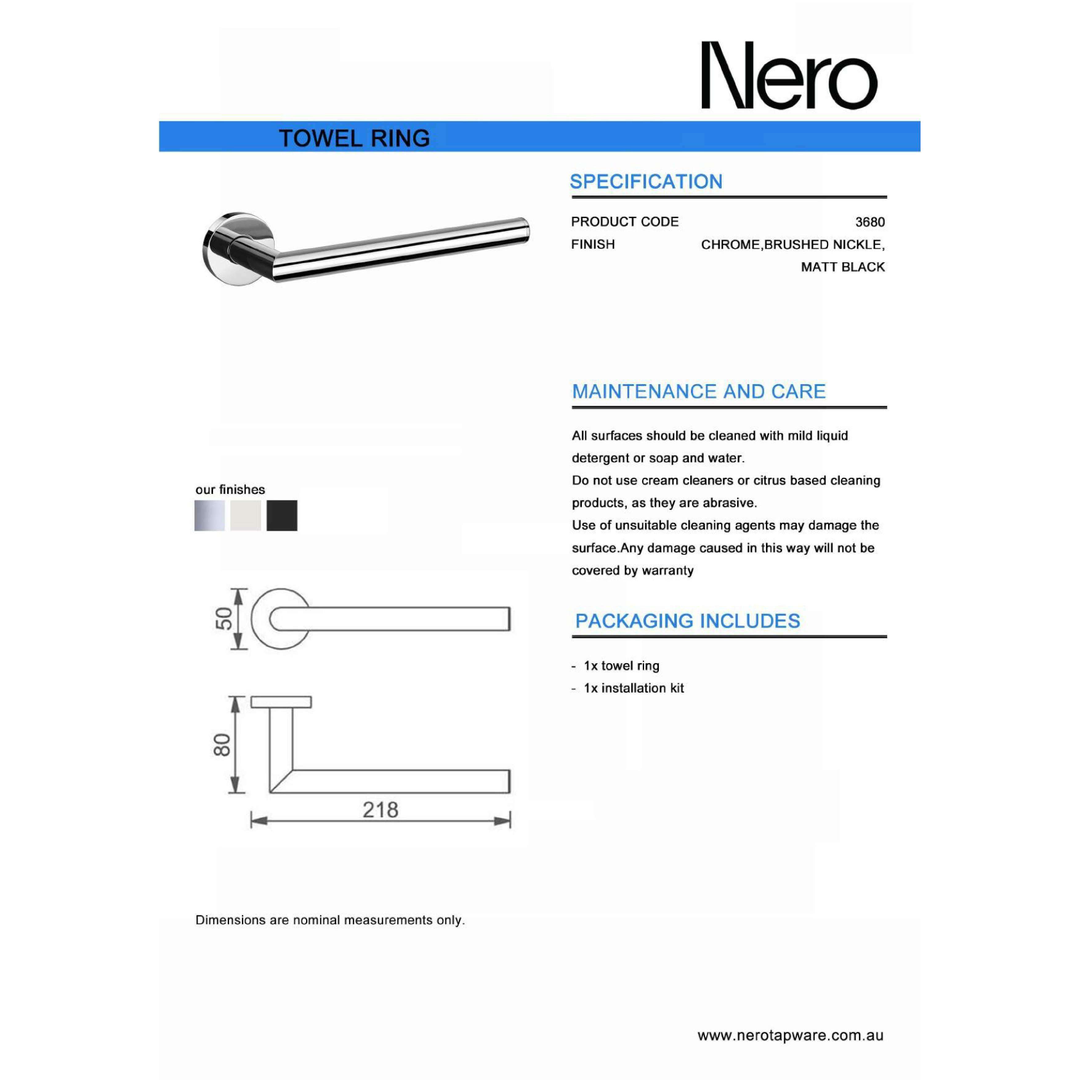 Nero Dolce Hand Towel Rail - Chrome