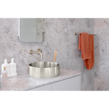 Meir Steel Round Bathroom Basin 380 X 110 - Brushed Nickel