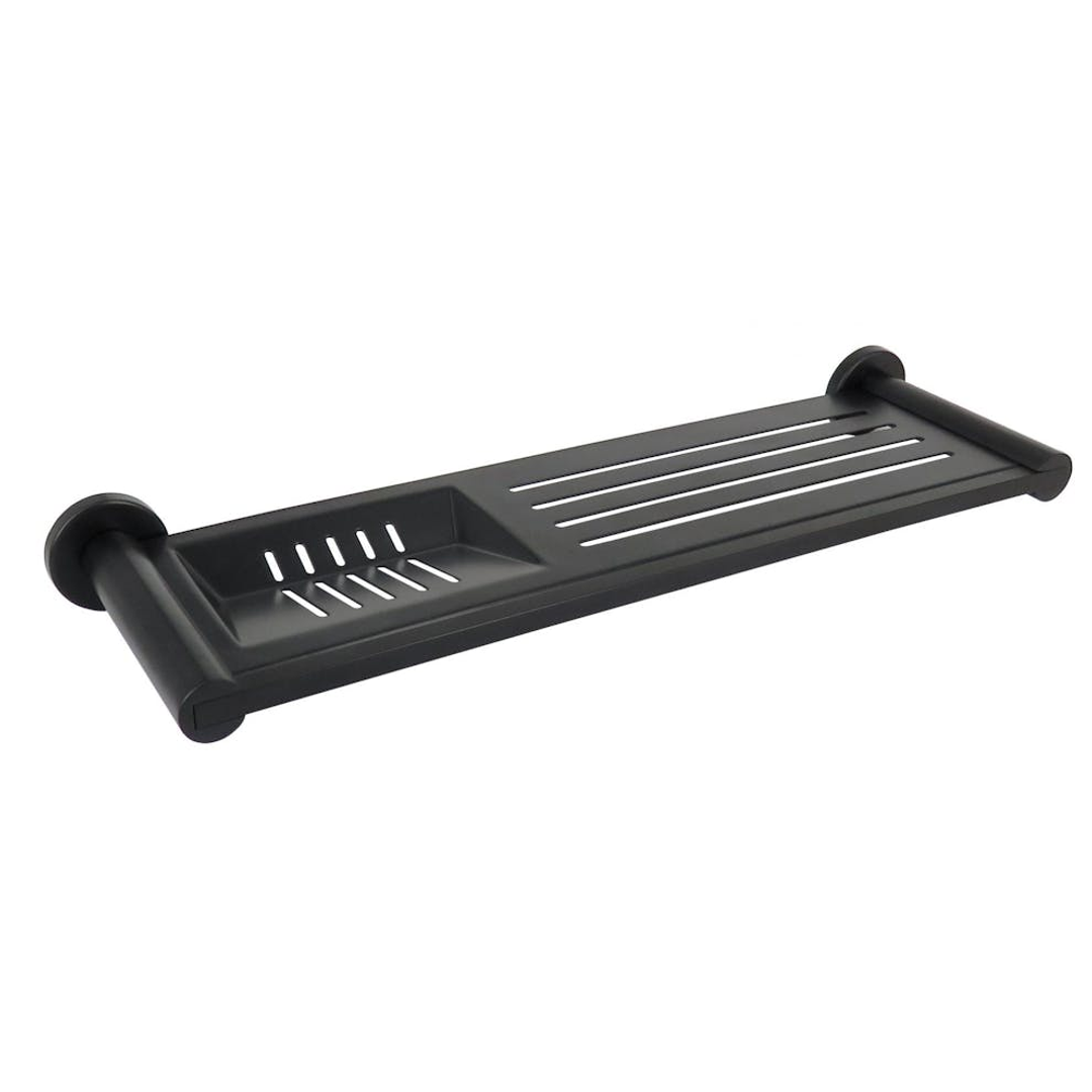 Streamline Axus Stainless Steel  Shelf With Soap Dish 37cm - Matte Black
