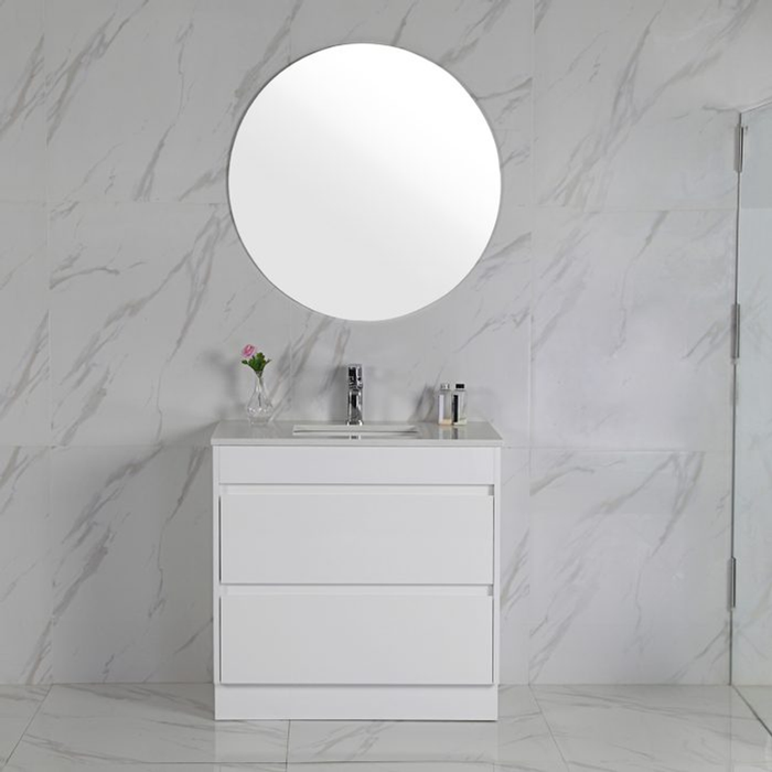 Aulic Leona 900mm Freestanding Vanity - Crystal Ceramic Top