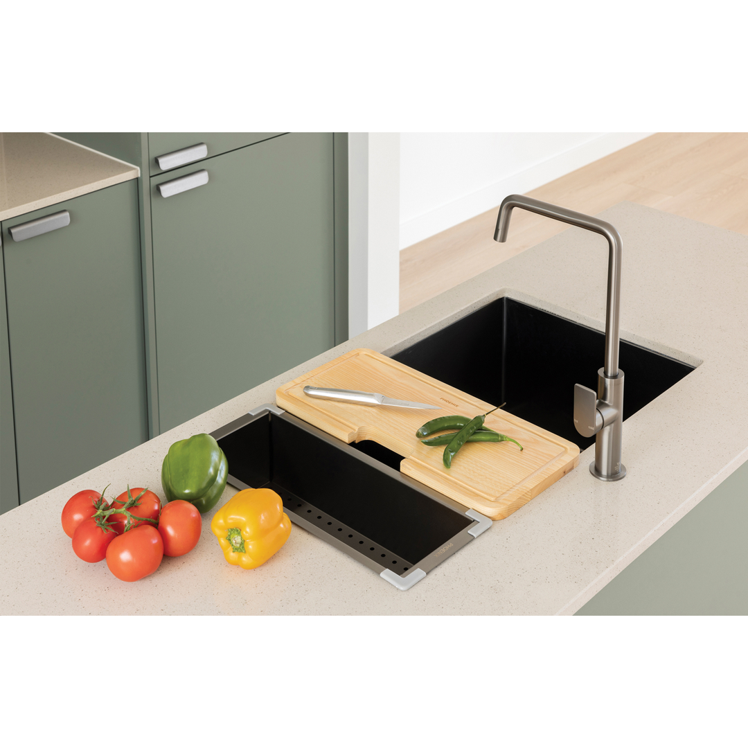 4000 Series Double Bowl Under / Over Phoenix Sink - Brushed Black