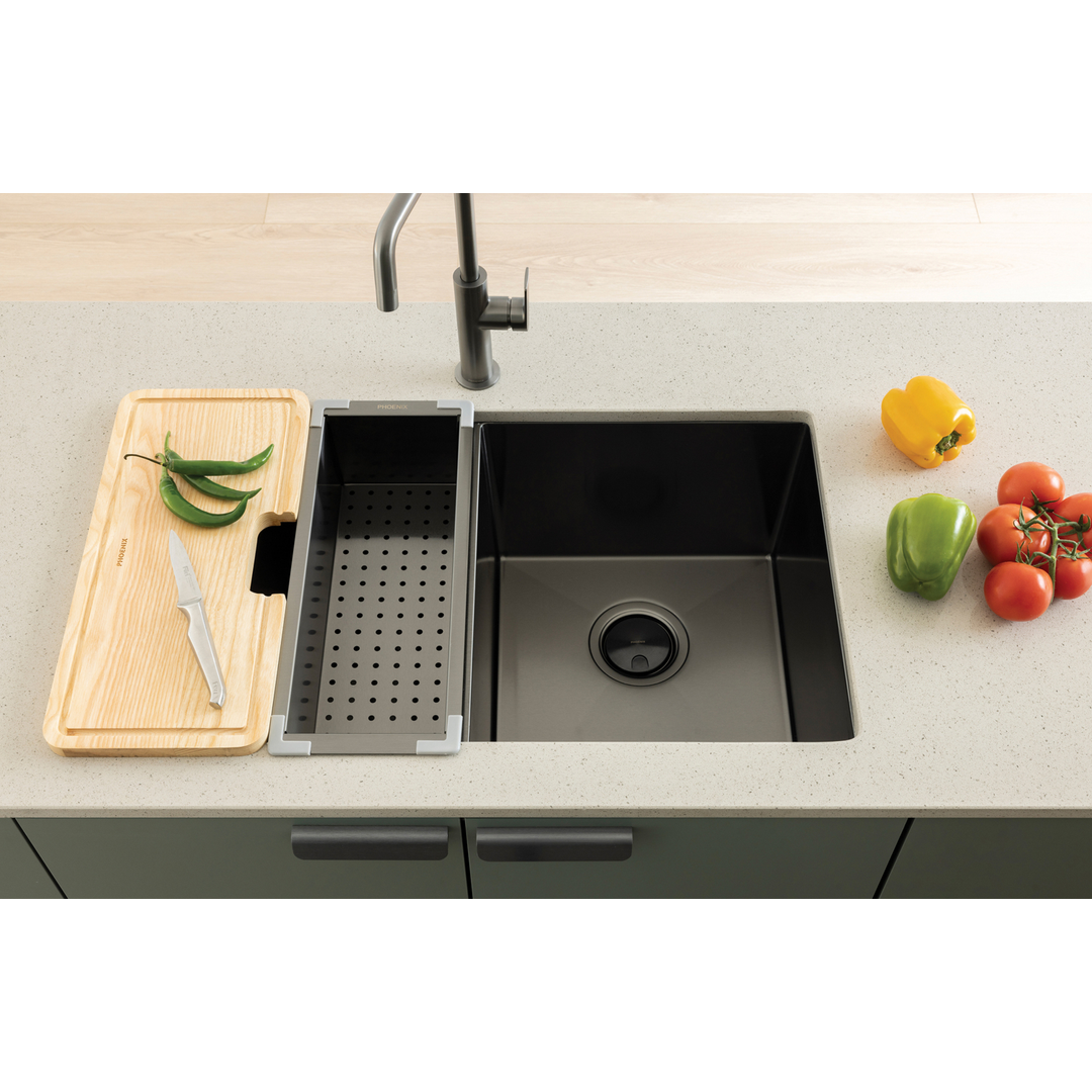 4000 Series Double Bowl Under / Over Phoenix Sink - Brushed Black