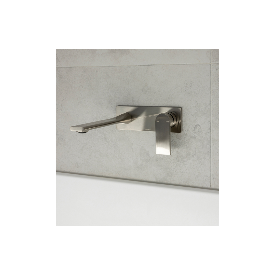 Teel Switchmix Wall Basin / Bath Phoenix Mixer Set 200Mm Fit-Off Kit - Brushed Nickel