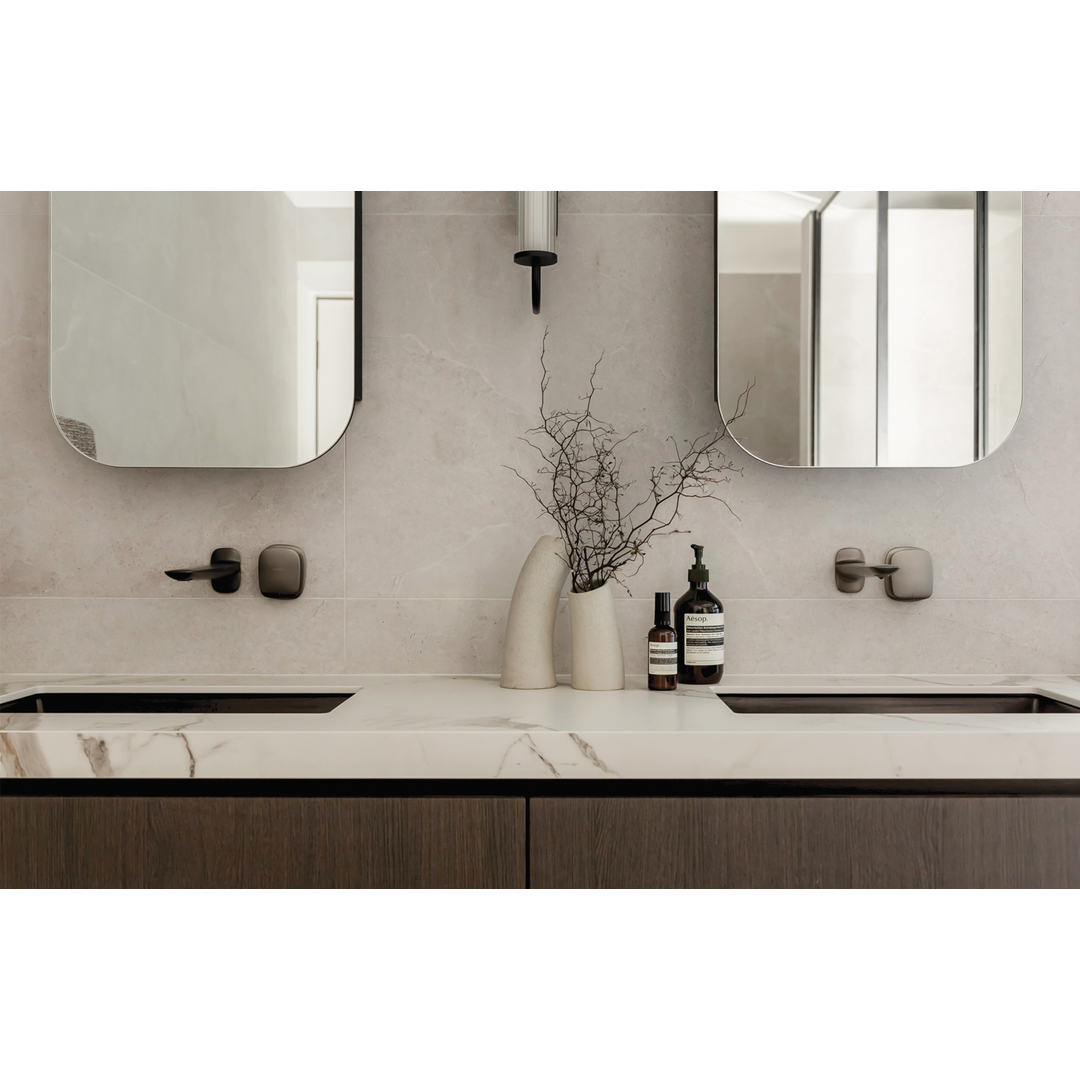 Nauge Nauge Wall Basin / Bath Phoenix Mixer Set 200mm - Brushed Carbon