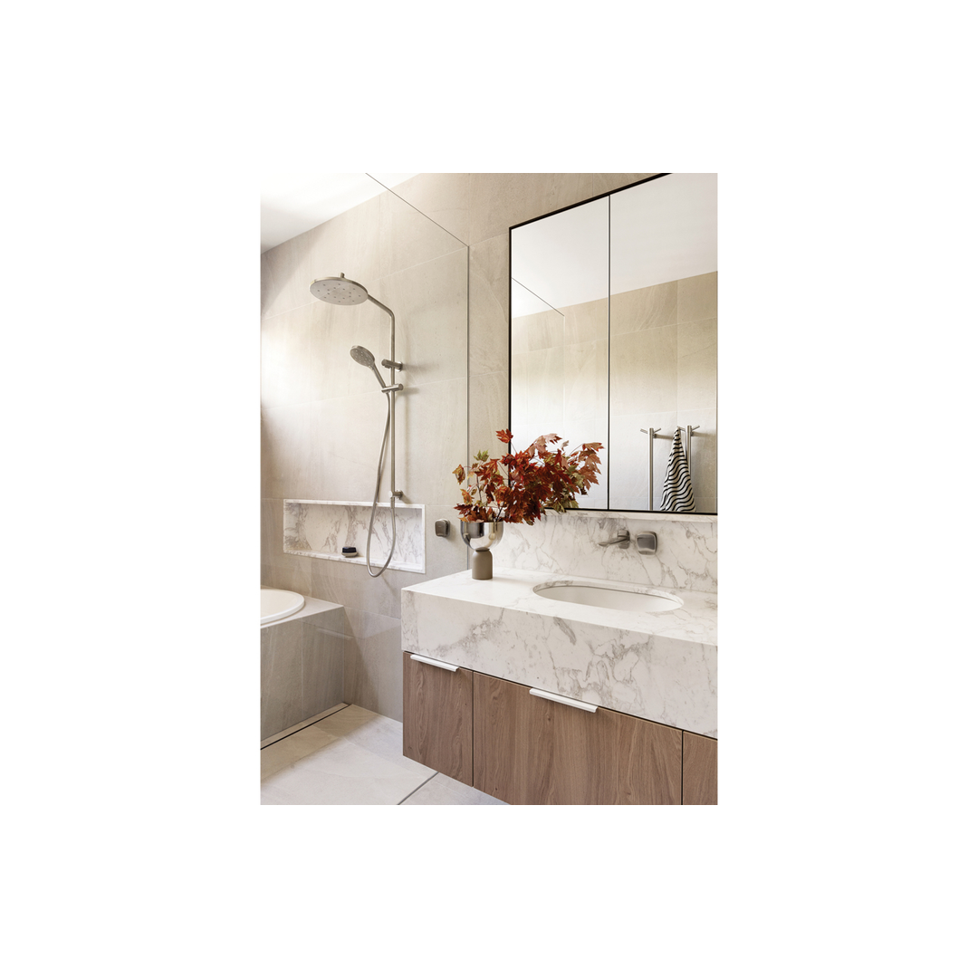 Heated Phoenix Towel Rail Round 800Mm - Brushed Nickel