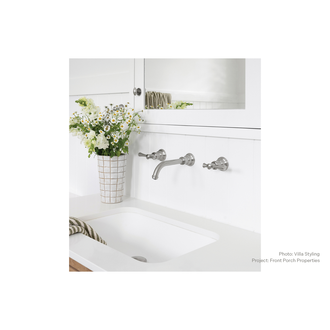 Cromford Cromford Wall Basin / Bath Phoenix Tap Set - Brushed Nickel