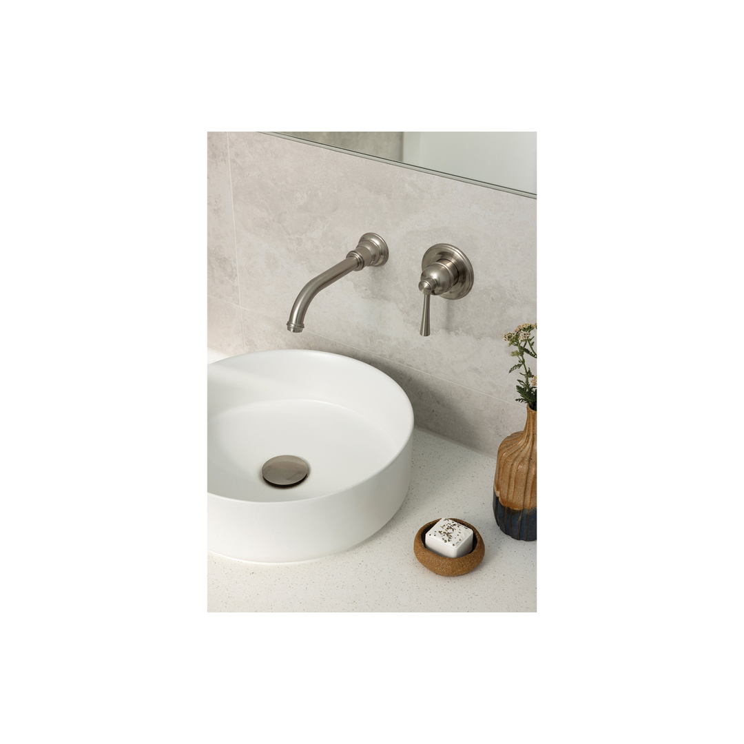 Cromford Switchmix Wall Basin / Bath Phoenix Mixer Set - Brushed Nickel