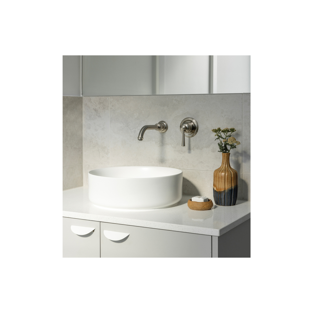 Cromford Switchmix Wall Basin / Bath Phoenix Mixer Set - Brushed Nickel