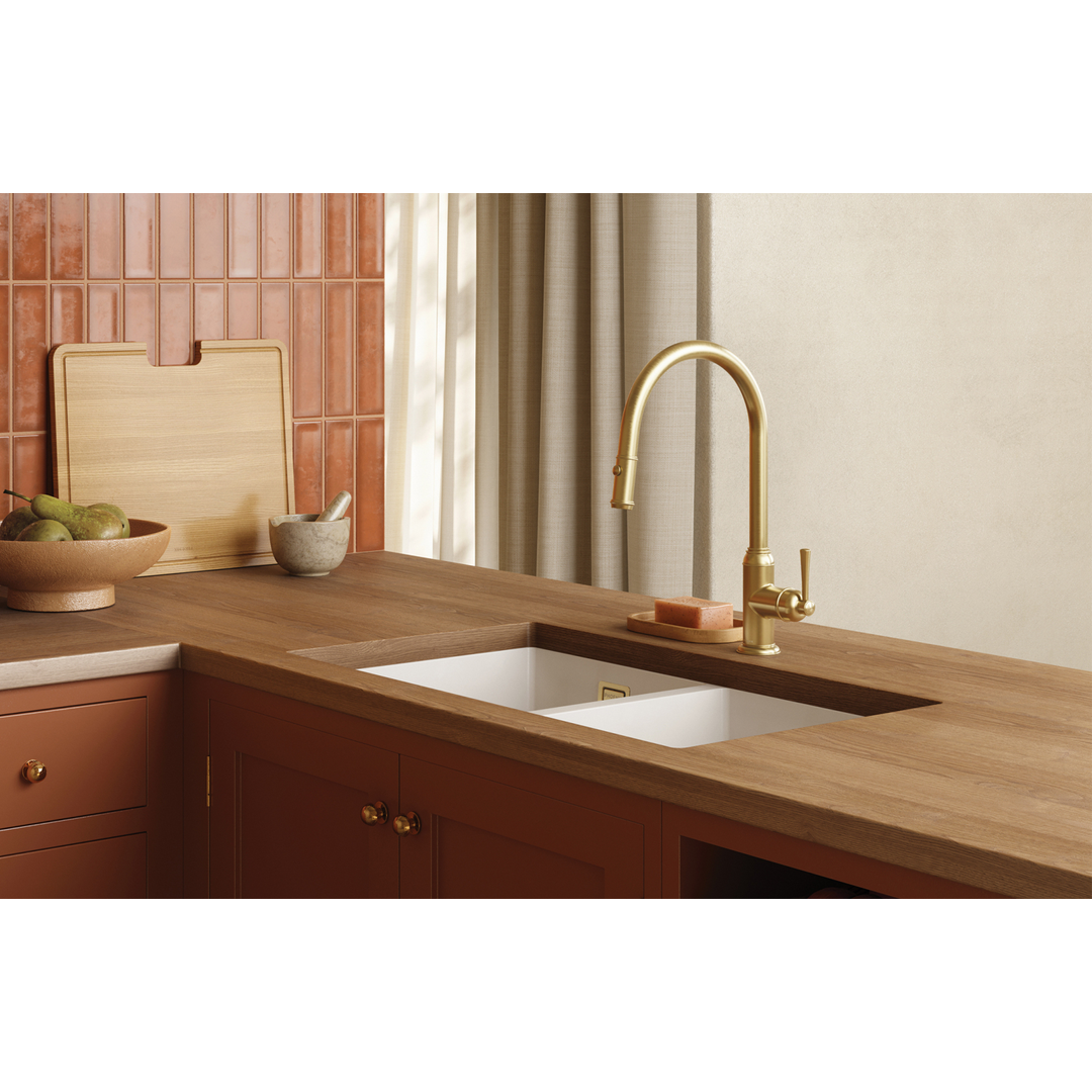 Cromford Cromford Pull Out Phoenix Sink Mixer - Brushed Gold