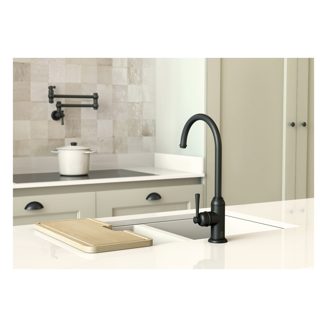 Cromford Side Lever Sink Phoenix Mixer - Matte Black