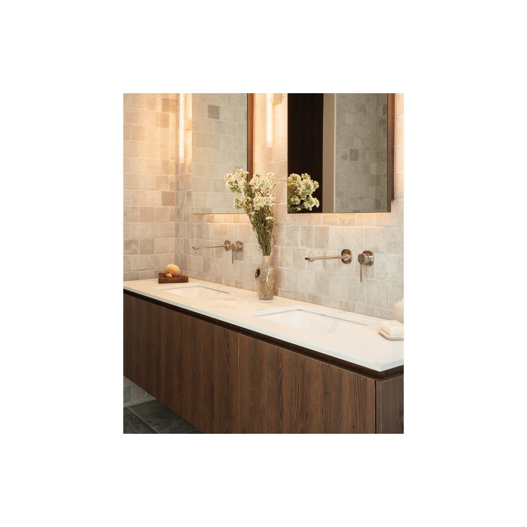 Vask Switchmix Wall Basin / Bath Phoenix Mixer Set 200Mm  - Brushed Nickel