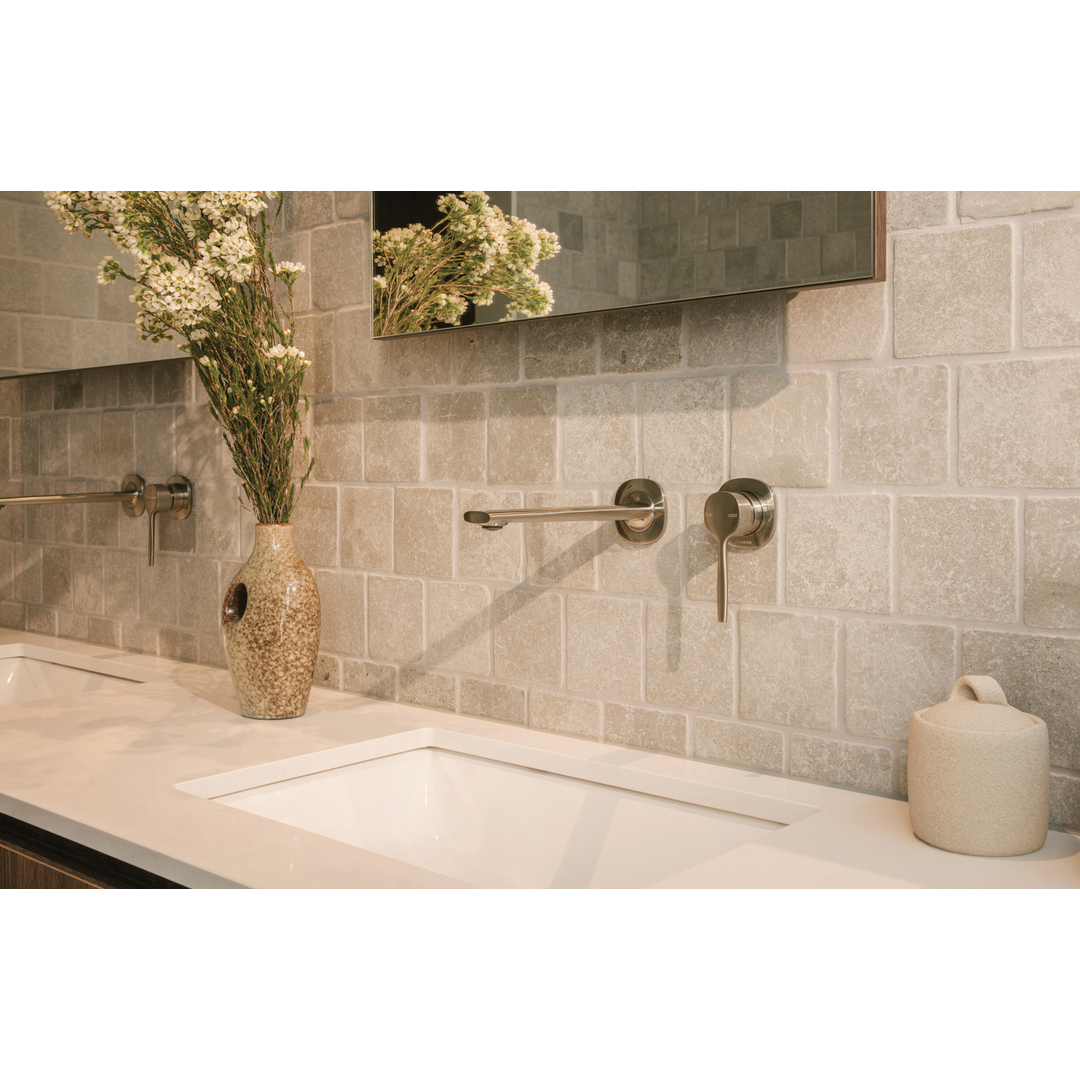 Vask Switchmix Wall Basin / Bath Phoenix Mixer Set 200Mm Fit-Off Kit - Brushed Nickel