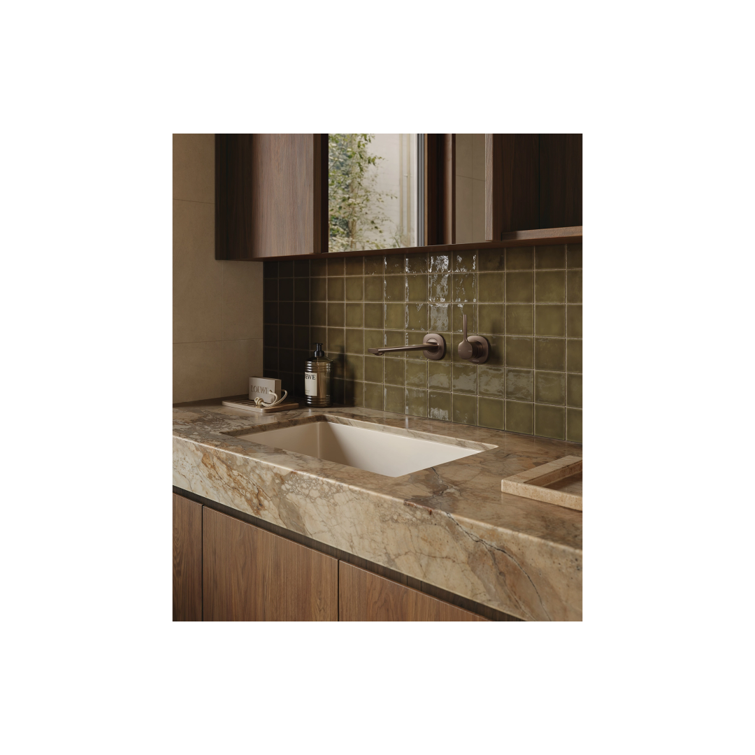 Phoenix Vask Switchmix Wall Basin / Bath Mixer Set 200Mm Pin Up Fit-Off Kit - Brushed Bronze