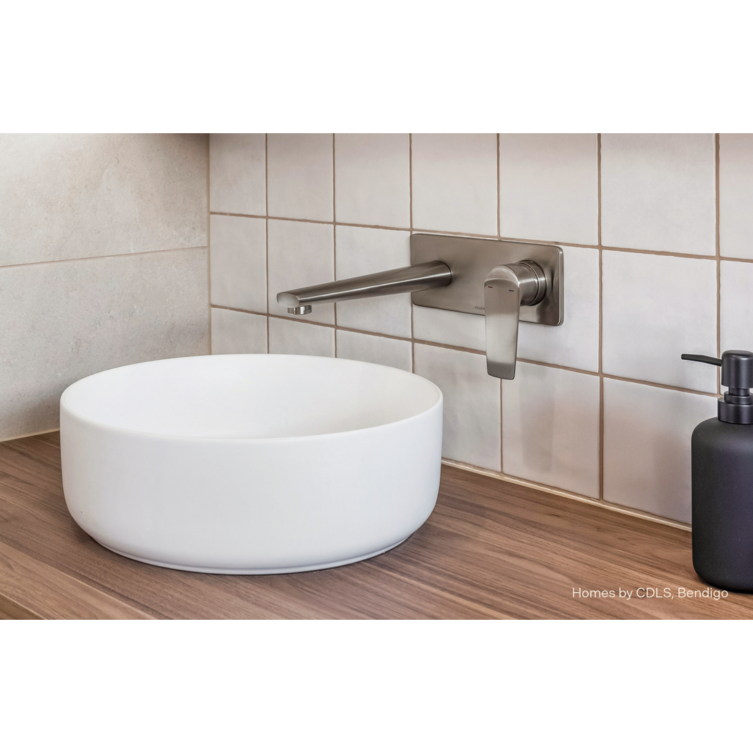 Phoenix Arlo Wall Basin / Bath Mixer Set 200Mm Trim Kit Only - Brushed Nickel