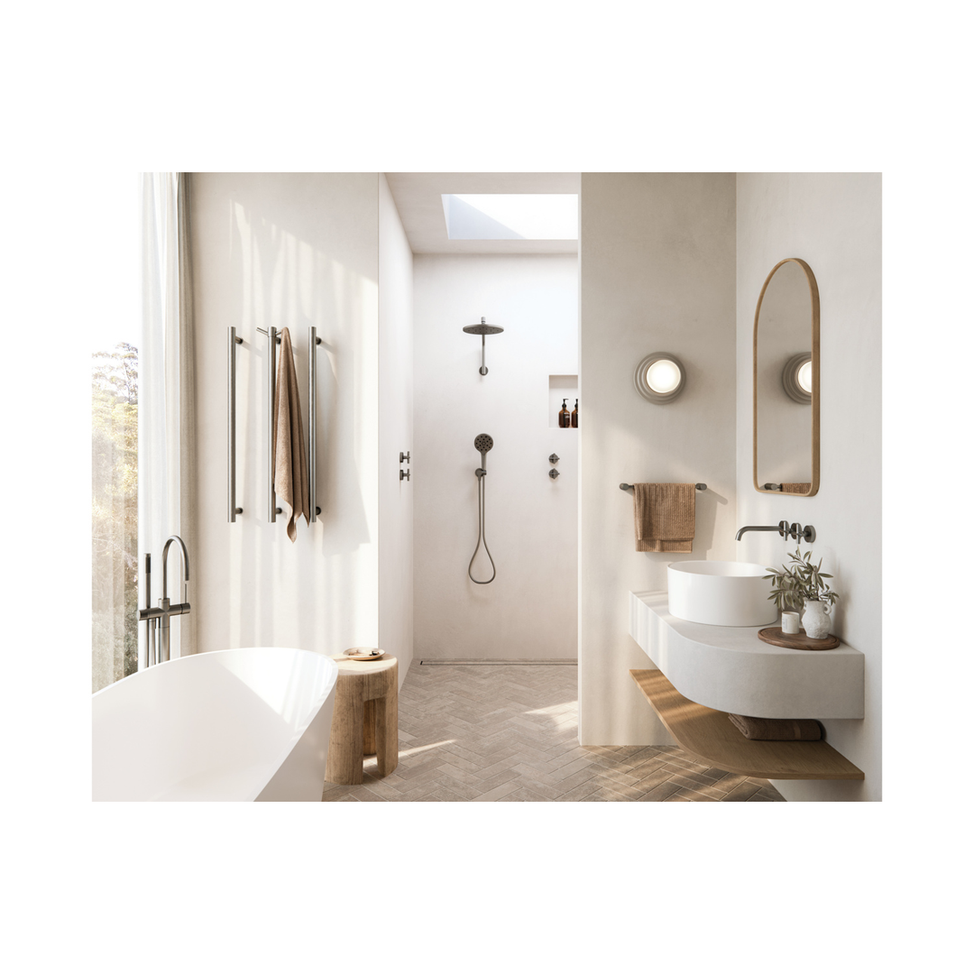 Vivid Slimline Hand Towel Rail 350mm - Brushed Carbon