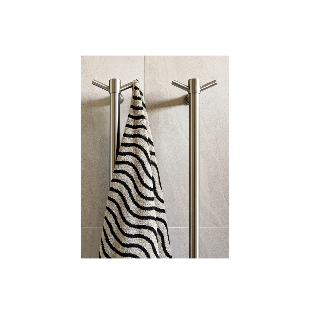 Heated Phoenix Towel Rail Round 800Mm - Brushed Nickel