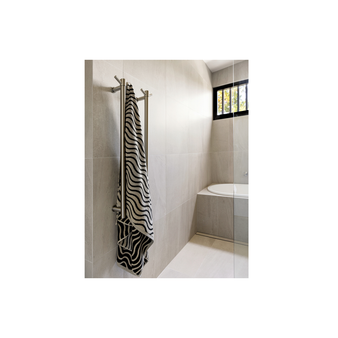 Heated Phoenix Towel Rail Round 800Mm - Brushed Nickel