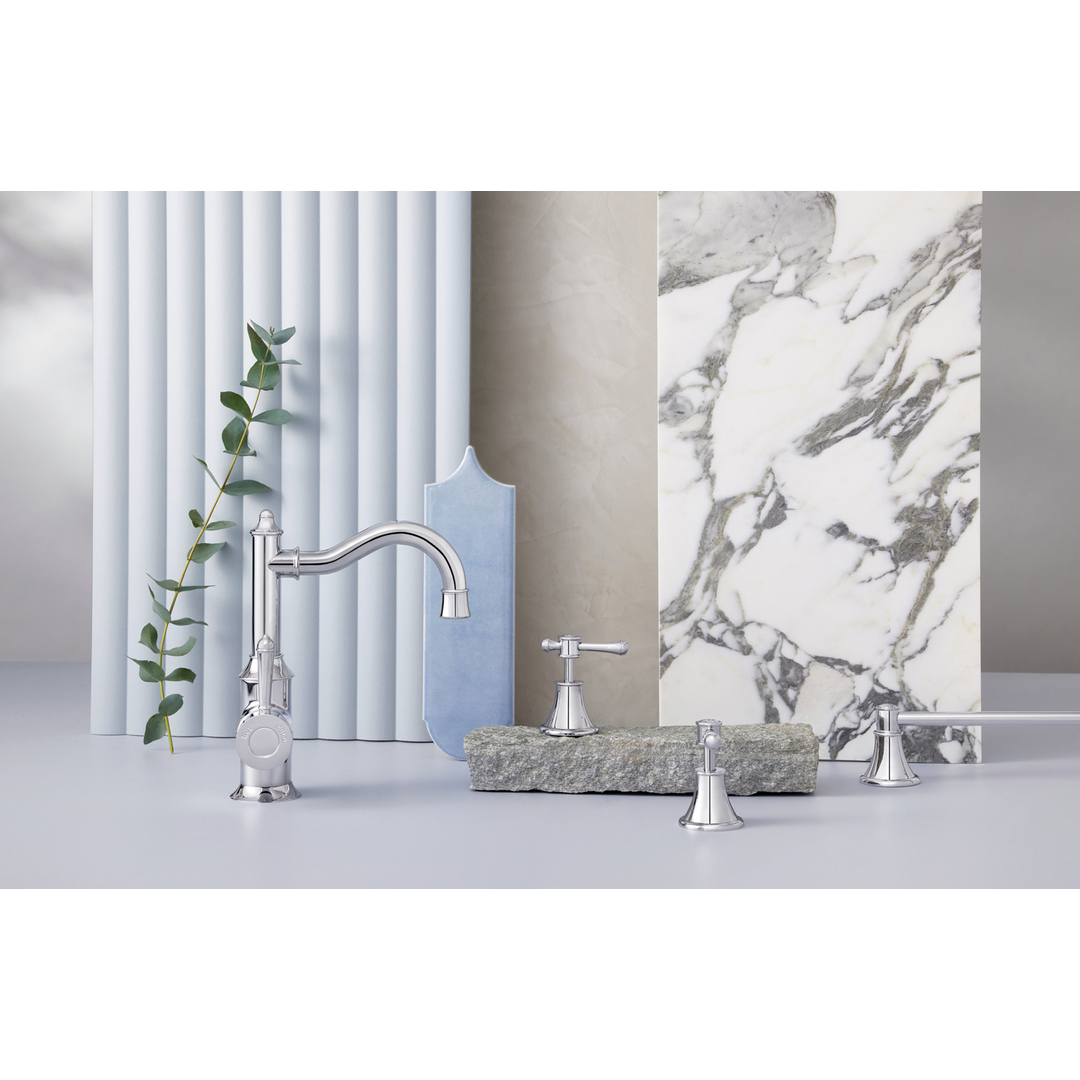 Nostalgia Basin Phoenix Mixer 160mm Shepherds Crook - Chrome