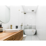 Meir Round Wall Shower Curved Arm 400Mm - Tiger Bronze