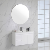 Aulic Maya 900mm Wall-Hung Vanity - Mini Ceramic Top (Right Hand Drawer)