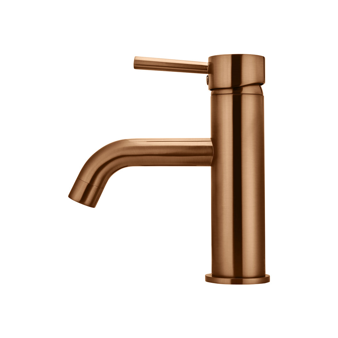 Meir Round Basin Mixer Curved - Lustre Bronze