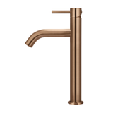 Meir Piccola Tall Basin Mixer Tap With 130Mm Spout - Lustre Bronze