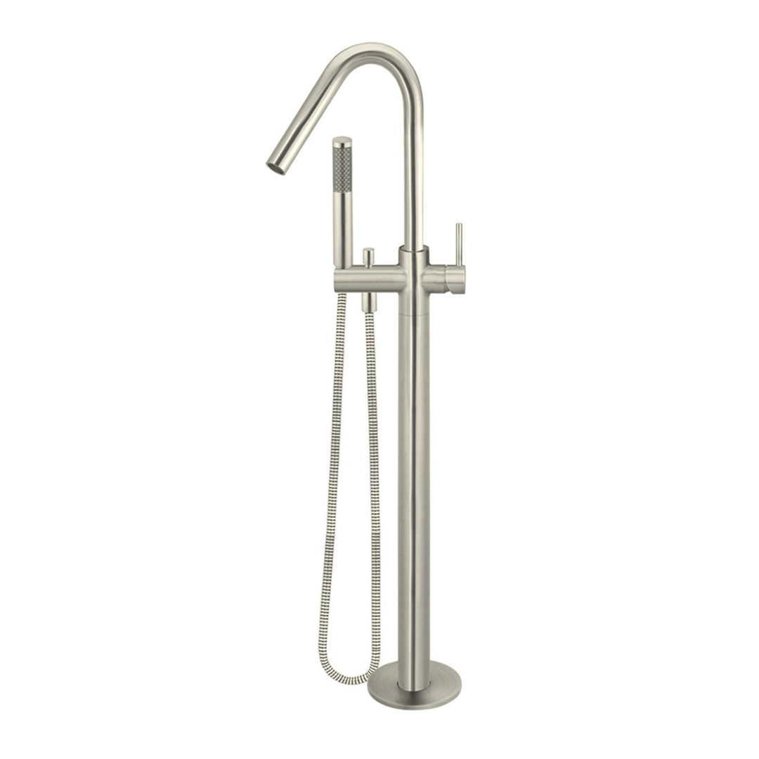 Meir Round Freestanding Bath Spout And Hand Shower - Brushed Nickel