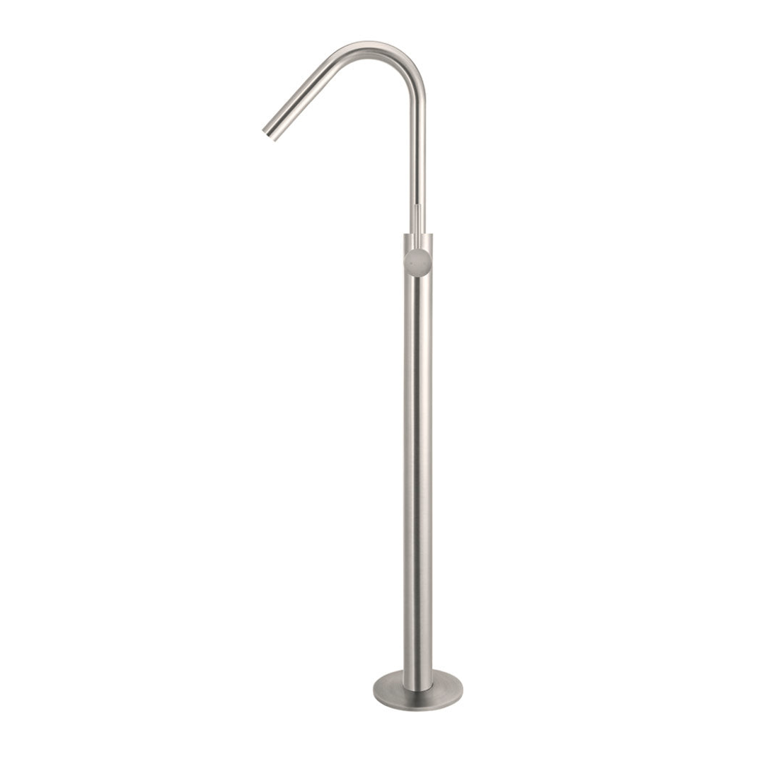 Meir Round Freestanding Bath Spout And Hand Shower - Brushed Nickel