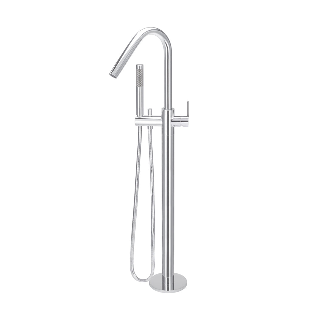 Meir Round Paddle Freestanding Bath Spout And Hand Shower - Polished Chrome