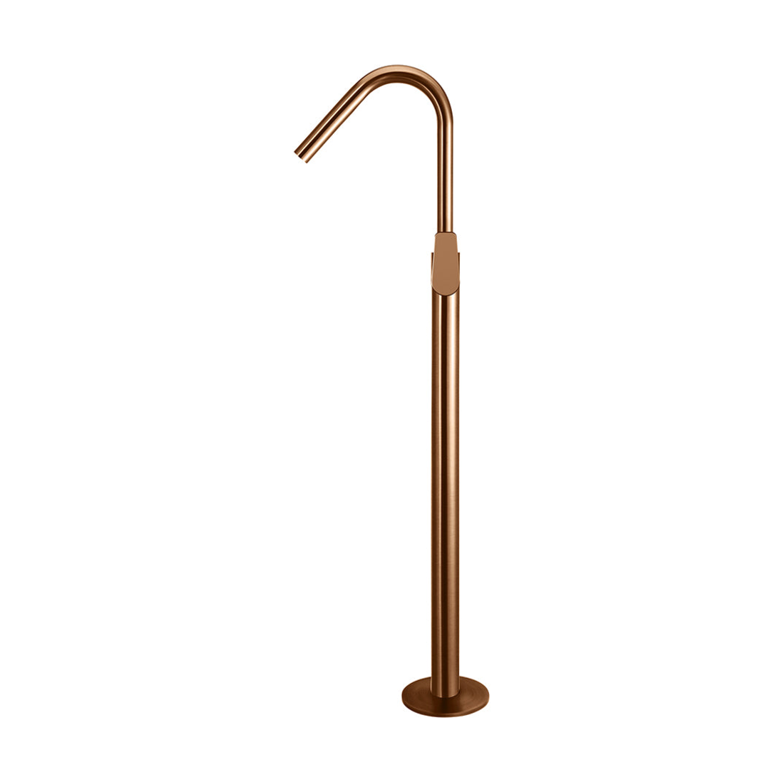 Meir Round Paddle Freestanding Bath Spout And Hand Shower - Lustre Bronze