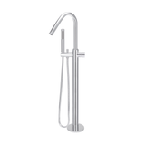 Meir Round Pinless Freestanding Bath Spout And Hand Shower - Polished Chrome