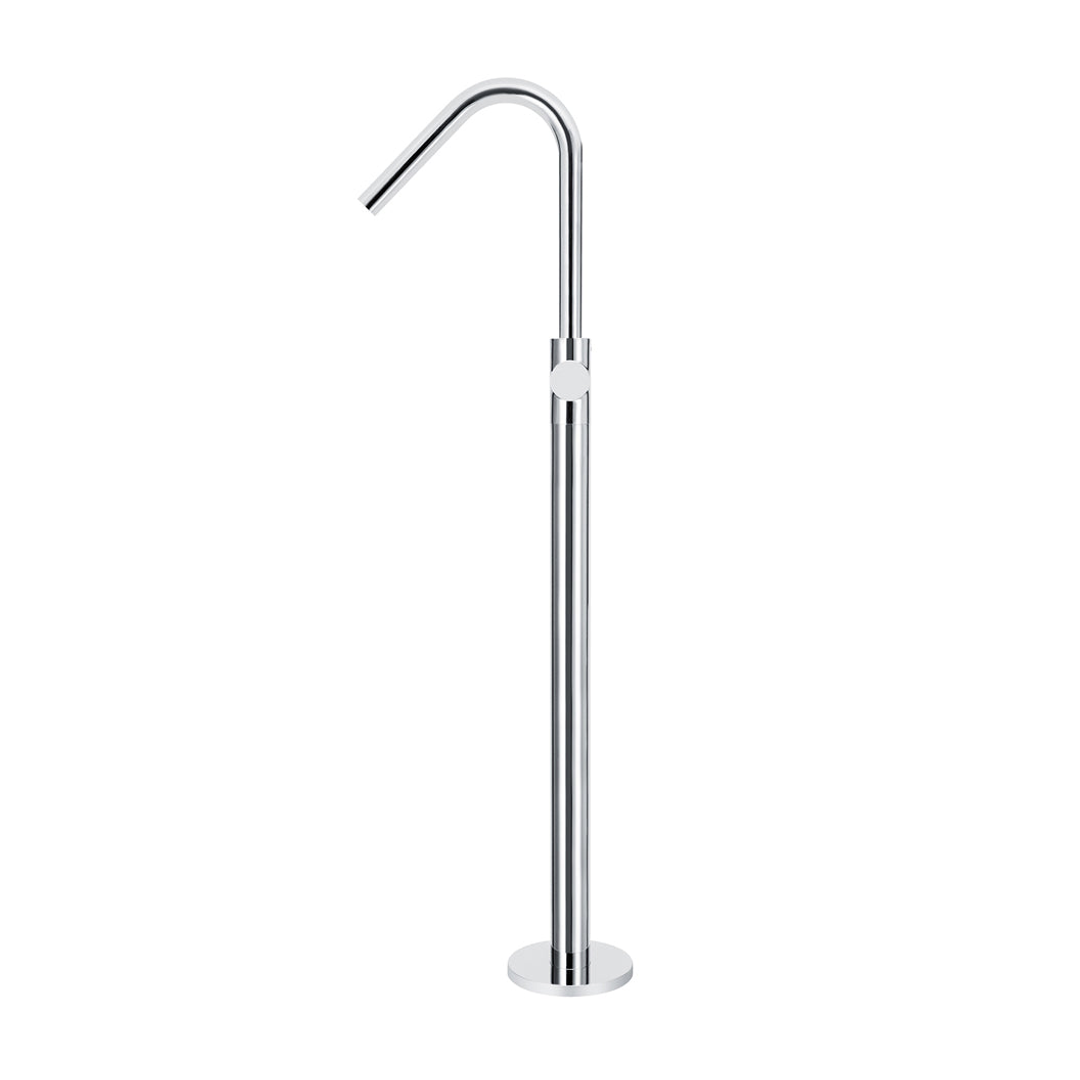 Meir Round Pinless Freestanding Bath Spout And Hand Shower - Polished Chrome