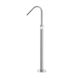Meir Round Pinless Freestanding Bath Spout And Hand Shower - Polished Chrome