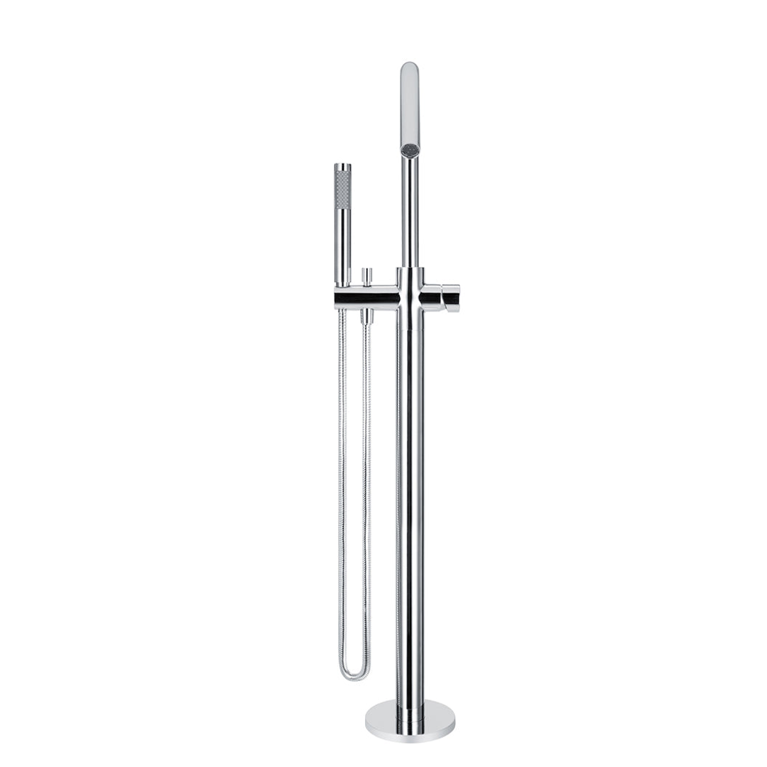 Meir Round Pinless Freestanding Bath Spout And Hand Shower - Polished Chrome