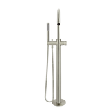 Meir Round Pinless Freestanding Bath Spout And Hand Shower - Brushed Nickel
