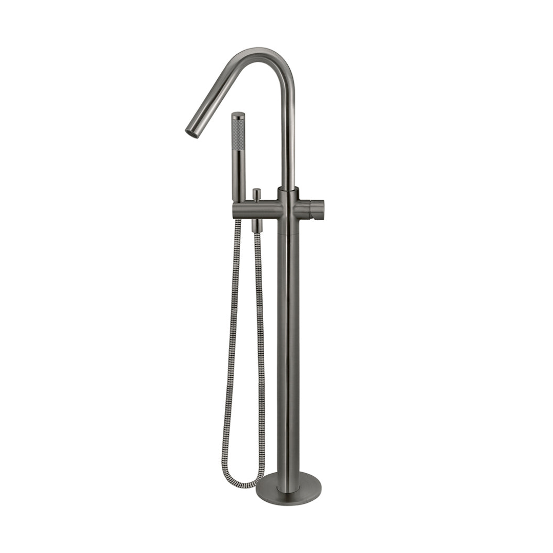 Meir Round Pinless Freestanding Bath Spout And Hand Shower - Shadow