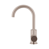 Meir Round Gooseneck Basin Mixer With Cold Start - Champagne